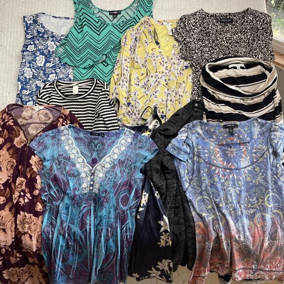 Lot x10+ Women's Boho Floral Summer Tops & Dresses Size M Medium Casual Color - Picture 1 of 12